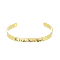 Bracelete com frase ''VOCÊ É SEU ÚNICO LIMITE'' | Banhado a Ouro 18k