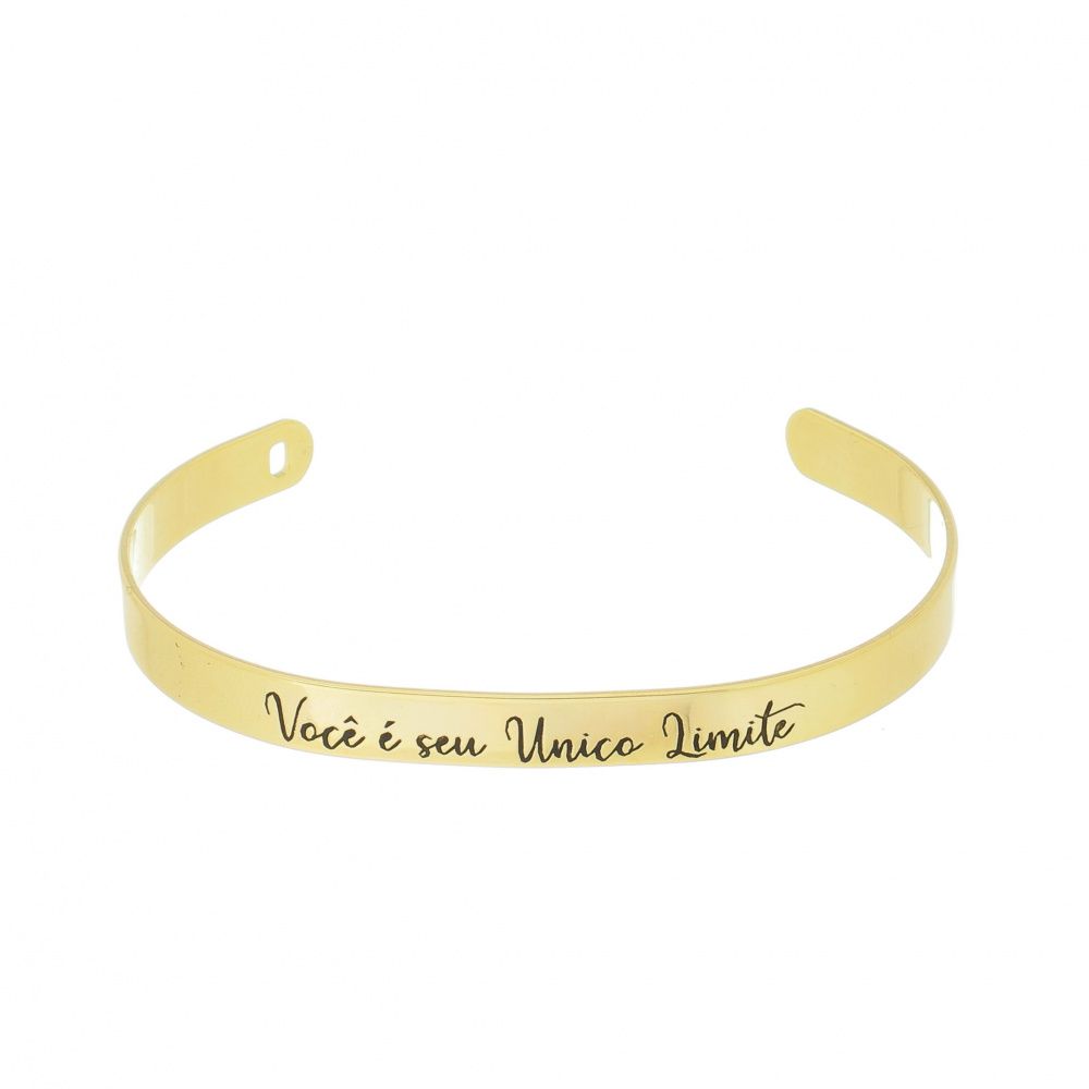 Bracelete com frase ''VOCÊ É SEU ÚNICO LIMITE'' | Banhado a Ouro 18k