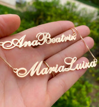 Colar Personalizado com Dois Nomes Cursivos | Banhado a Ouro 18k