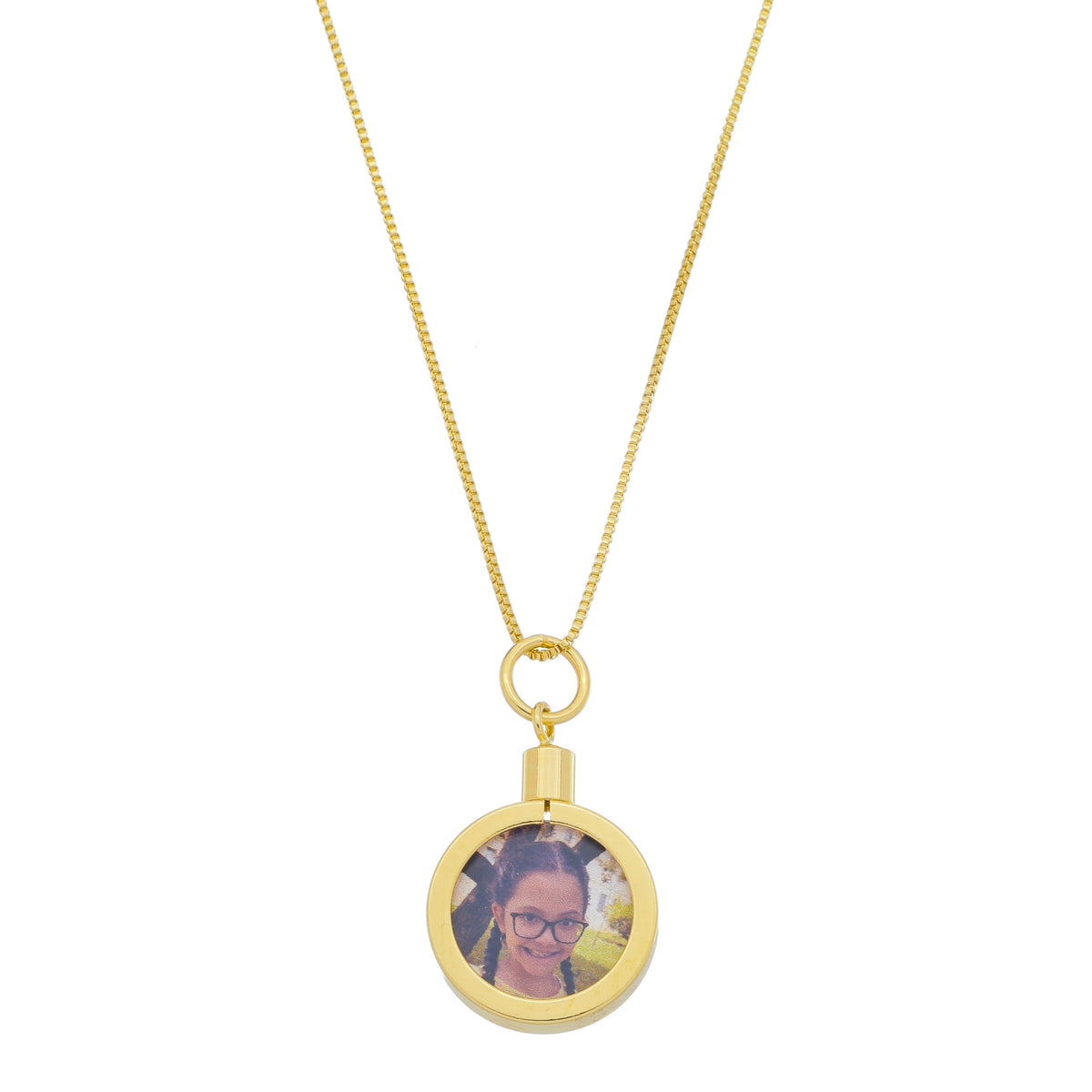 Colar personalizado cápsula baby com foto frente e verso | Banhado a Ouro 18k