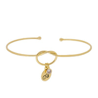 Bracelete Personalizado Com nó e Inicial Com Ponto de Luz | Banhado a Ouro 18k